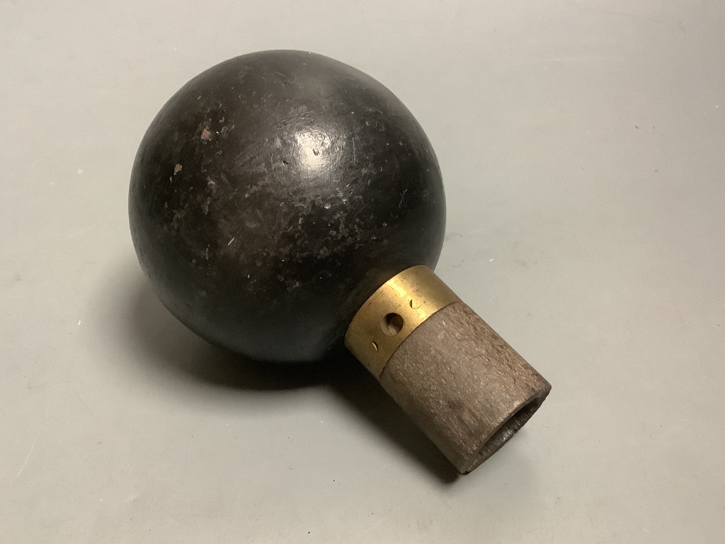 An inert WWI French ball grenade. Please note - only available to UK buyers. Collection only - postage not available.